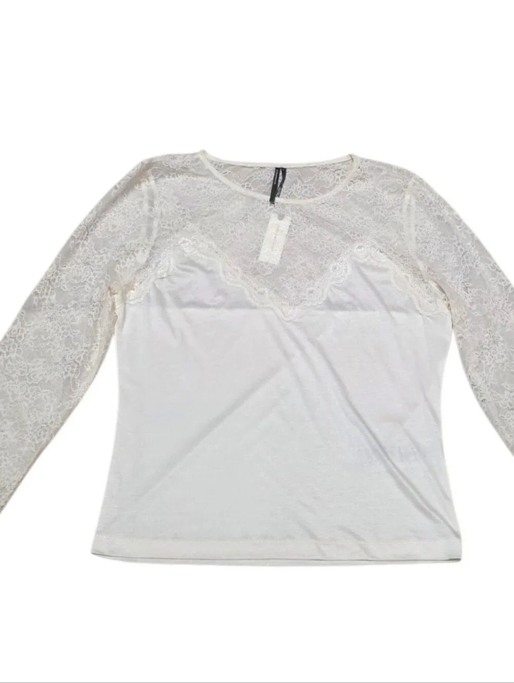 NWT Anthropologie Long Sleeve Ivory Lace Shirt